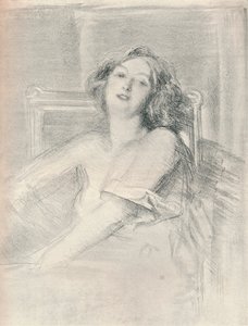 Litografia portretu kobiety, ok. 1905 r. autorstwa Albert de Belleroche