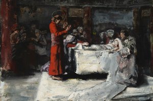 Wychowanie córeczki Jairiego autorstwa Albert von Keller