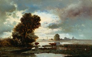 Pastwiska nad rzeką autorstwa Alberto Pasini
