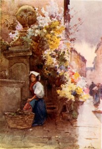 U podnóża Schodów Hiszpańskich, Piazza di Spagna, w deszczowy dzień autorstwa Alberto Pisa