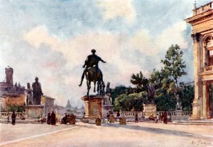 Spiżowa statua Marka Aureliusza na Kapitolu autorstwa Alberto Pisa