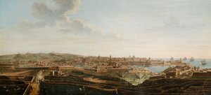 Jeden z zestawu siedmiu widoków Valletty, Malty i okolic, ok. 1753 (olej na płótnie)