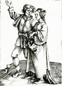 Para rustykalna, sztychowana przez Johannesa Wierixa, ok.1565 (rycina) autorstwa Albrecht (after) Durer or Duerer