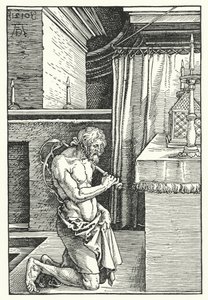 Król Dawid czyni pokutę (rycina) autorstwa Albrecht (after) Durer or Duerer