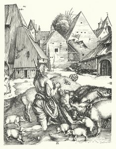 Syn marnotrawny (rycina) autorstwa Albrecht (after) Durer or Duerer