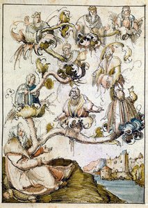 Genealogia Habsburgów, prawdopodobnie autorstwa Albrechta Altdorfera ... autorstwa Albrecht Altdorfer