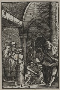 Chrystus wśród lekarzy, ok. 1515 (drzewryt) autorstwa Albrecht Altdorfer