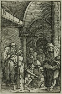 Chrystus wśród lekarzy, z „Upadku i odkupienia człowieka” autorstwa Albrecht Altdorfer