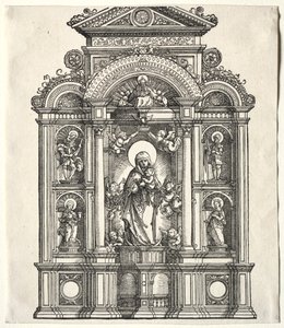 Wielki Ołtarz z Matką Boską, na granicy z SS. Krzysztof, Jerzy, Barbara, Katarzyna autorstwa Albrecht Altdorfer