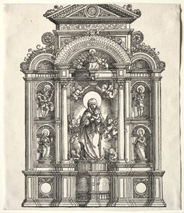 Wielki Ołtarz z Matką Boską, na granicy z SS. Krzysztof, Jerzy, Barbara, Katarzyna, 1520. autorstwa Albrecht Altdorfer