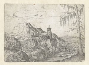 Krajobraz z dużym zamkiem autorstwa Albrecht Altdorfer