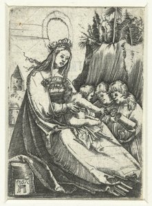 Maryja z Dzieciątkiem i dwoma chłopcami autorstwa Albrecht Altdorfer