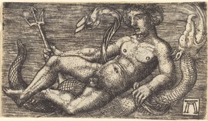 Neptun na morskim potworze autorstwa Albrecht Altdorfer
