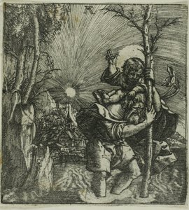 Święty Krzysztof niosący Dzieciątko autorstwa Albrecht Altdorfer