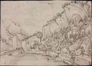 Sarmingstein nad Dunajem, 1511 autorstwa Albrecht Altdorfer