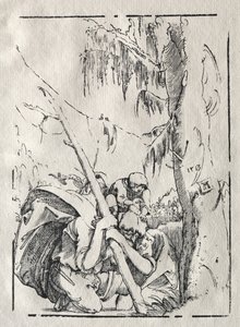 Św. Krzysztof przechodzący przez wodę z Chrystusem na ramionach autorstwa Albrecht Altdorfer