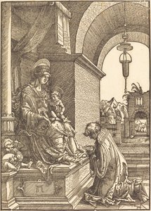 Prośba klęcząc przed Dziewicą i Dzieciątkiem autorstwa Albrecht Altdorfer