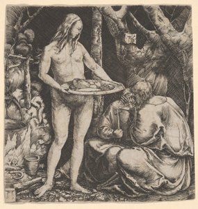 Pokusa dwóch pustelników autorstwa Albrecht Altdorfer