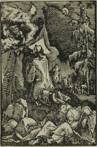 Agonia w ogrodzie, z Upadku i odkupienia człowieka autorstwa Albrecht Altdorfer