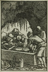 Złożenie do grobu, z Upadku i odkupienia człowieka autorstwa Albrecht Altdorfer