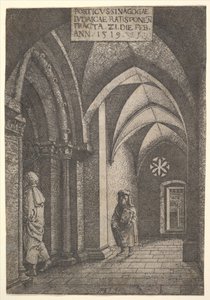 Sala wejściowa synagogi w Ratyzbonie, 1519. autorstwa Albrecht Altdorfer