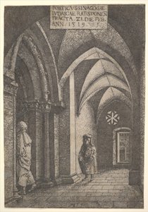 Sala wejściowa synagogi w Ratyzbonie, 1519. autorstwa Albrecht Altdorfer