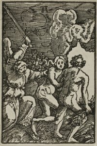 Wypędzenie z raju, z Upadku i odkupienia człowieka autorstwa Albrecht Altdorfer