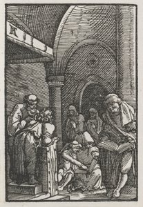 Upadek i odkupienie człowieka: Chrystus spiera się z lekarzami autorstwa Albrecht Altdorfer