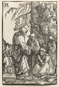 Upadek i odkupienie człowieka: Chrystus żegnający się z matką przed męką, c. 1515. autorstwa Albrecht Altdorfer