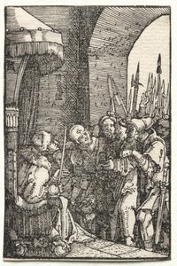 Upadek i odkupienie człowieka: Chrystus przed Piłatem, c. 1515. autorstwa Albrecht Altdorfer