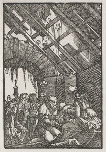 Upadek i odkupienie człowieka: Pokłon Trzech Króli, c. 1515. autorstwa Albrecht Altdorfer