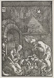Upadek i odkupienie człowieka: Narodzenia, c. 1515. autorstwa Albrecht Altdorfer