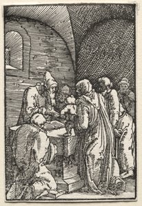 Upadek i odkupienie człowieka: Ofiarowanie Chrystusa w świątyni, c. 1515. autorstwa Albrecht Altdorfer