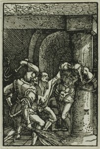 Biczowanie, z Upadku i odkupienia człowieka autorstwa Albrecht Altdorfer