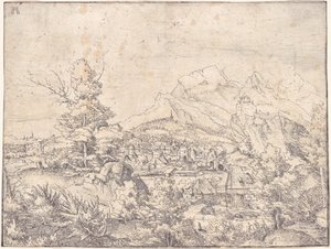 Wielki Krajobraz z Młynem Wodnym autorstwa Albrecht Altdorfer