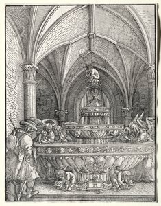 Święta Rodzina w drodze do Egiptu przy fontannie autorstwa Albrecht Altdorfer