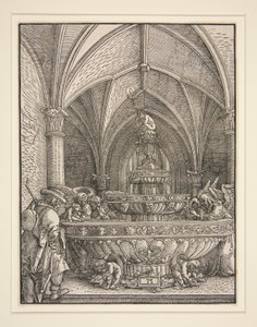 Święta Rodzina w locie do Egiptu przy fontannie autorstwa Albrecht Altdorfer