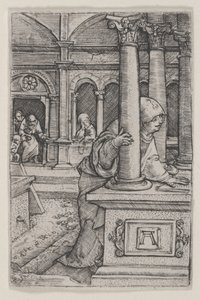 Dziewica szukająca Jezusa w świątyni autorstwa Albrecht Altdorfer