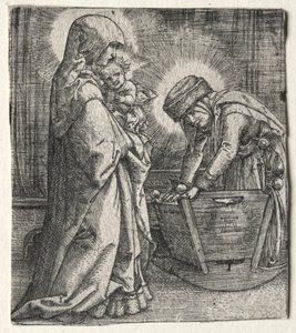 Dziewica z Dzieciątkiem i św. Anną przy kołysce, 1520-1526. autorstwa Albrecht Altdorfer