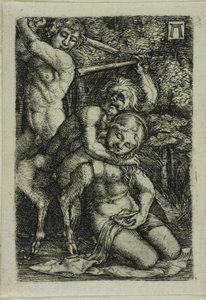 Dwóch satyrów walczących o nimfę autorstwa Albrecht Altdorfer