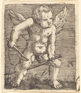 Skrzydlaty Genii z Hobby Koniem i Batem autorstwa Albrecht Altdorfer