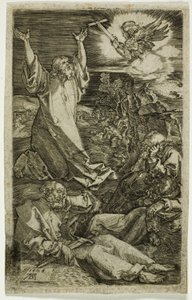 Agonia w ogrodzie, z wyrytej pasji autorstwa Albrecht Dürer