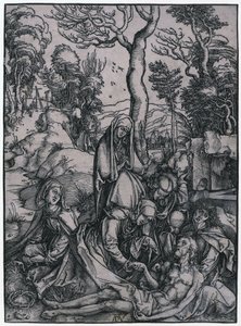 Opłakiwanie Chrystusa, arkusz 9 z cyklu „Wielka Pasja” autorstwa Albrecht Dürer