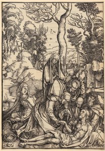 Opłakiwanie Chrystusa, arkusz 9 z cyklu „Wielka Pasja” autorstwa Albrecht Dürer