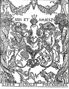 Ekslibris Willibalda Pirkheimera, c1502-1503, 1906 autorstwa Albrecht Dürer