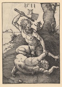 Kain zabija Abla, 1511. autorstwa Albrecht Dürer