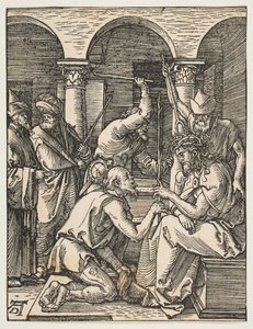 Chrystus ukoronowany cierniem, z Małej pasji, ca. 1509. autorstwa Albrecht Dürer