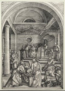 Chrystus spiera się z lekarzami autorstwa Albrecht Dürer