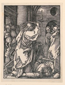 Chrystus wyprowadza kupców (lub kantorów) ze świątyni, z serii The Little Passion autorstwa Albrecht Dürer