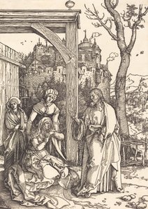 Chrystus żegnający się z Matką, c. 15041505. autorstwa Albrecht Dürer
